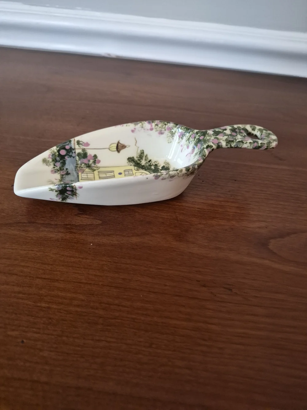Rainbow Row Yellow Floral Ice Or Sugar Spoon  Designed By Marie Gleaton 11/92